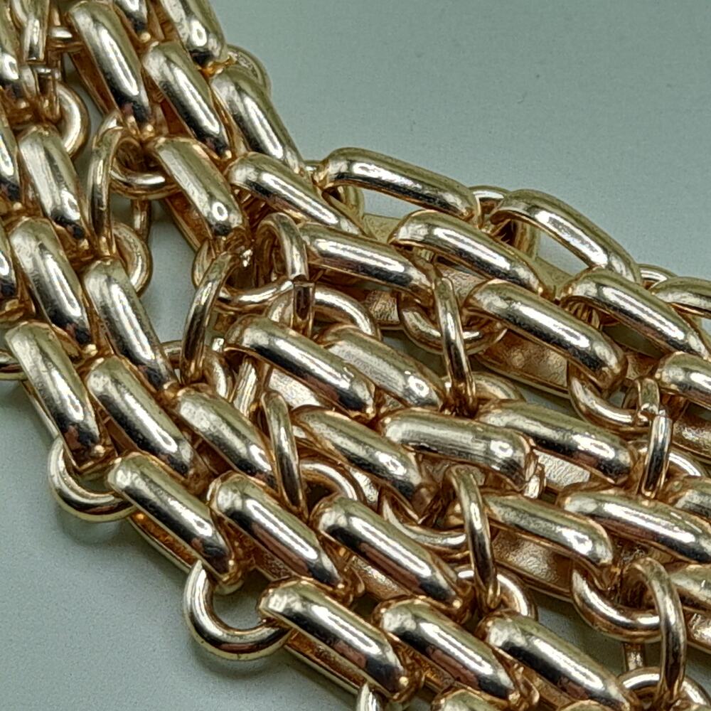 Vintage YOU and I Gold Tone Multi Strand Chain Statement Necklace 21" Collar - Picture 7 of 11
